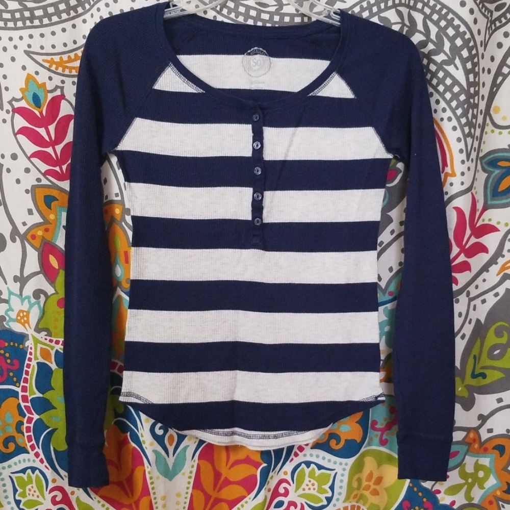 Womens stripe thermal shirt